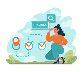 Project tracking concept. Successful business project planning