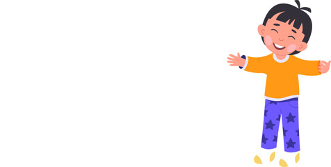 Happy boy character cartoon illustration