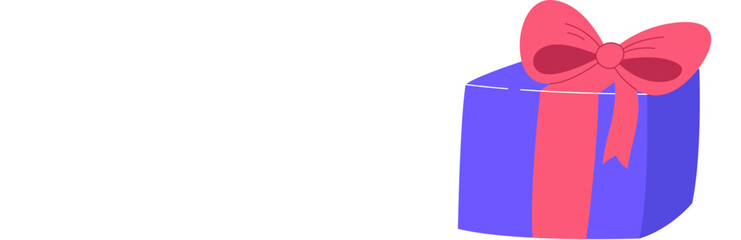Gift box with a bow cartoon illustration