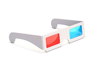 3D glasses side view 3D