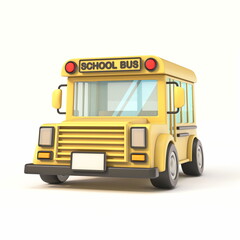 School bus Front view 3D