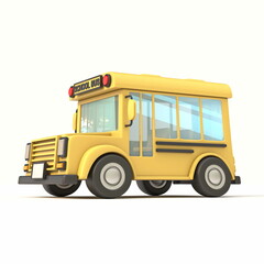School bus Side view 3D