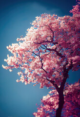 cherry blossom in spring, beautiful sakura tree, flower petals