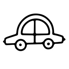 Obraz premium Doodle outline bw car. Sketch scribble style. Hand drawn vector illustration