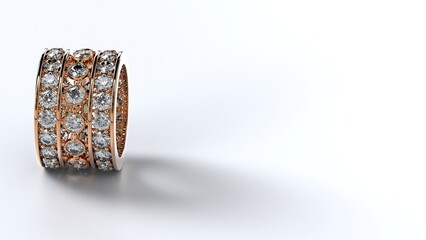 wedding, ring, gold, silver, diamond, engagement, band, couple, fashion, marriage, stone, 3d render