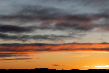 Fototapeta na wymiar Beautiful Sunset Sky Over Mountains
