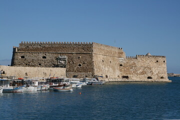 The Venetian fortress of Rocca al Mare,  Heraklion Harbour, Crete, Greece