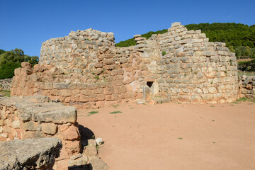 View at the archaeological site of Palmavera on Sardinia, Italy