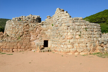 View at the archaeological site of Palmavera on Sardinia, Italy