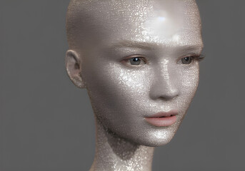 Digital Illustration of a Mannequin With Glitter