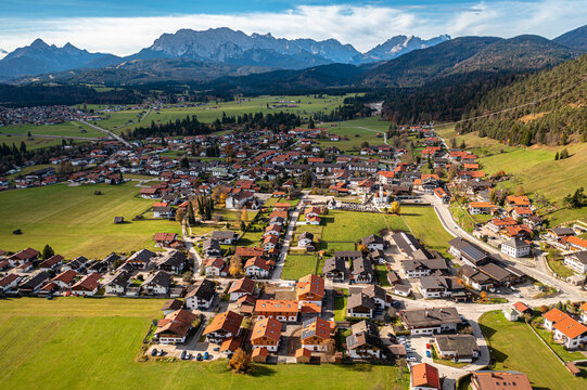 Wallgau Bavarian Alps. Karwendel Mountains. Holiday resort