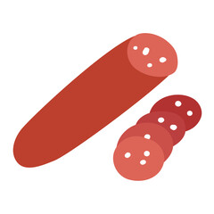 Salami. Flat vector illustration on white background