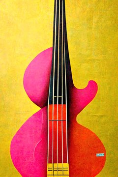 String Bass Guitar Pop Art Poster