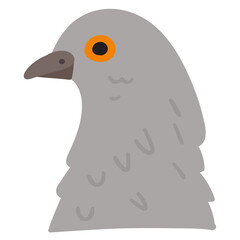 Pigeon. Hand drawn flat vector illustration.