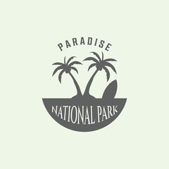 paradise palm vintage logo minimalist illustration surf oscar