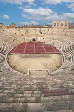 The interior of the beautiful and well-preserved Arena di Verona