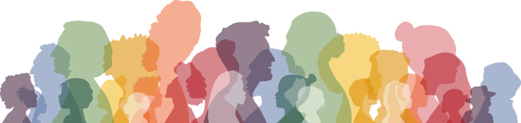People of different ethnicities stand side by side together.