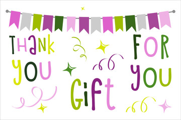 Thank You Appreciation Gratitude Floral Leaves Trendy Typography Vector Background for Greeting Cards, Post Cards, Poster, Flyers, Social Media