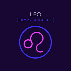 Leo zodiac sign, simple vector symbol