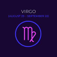 Virgo zodiac sign, simple vector symbol