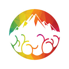 Obraz premium Mountain and Brain combination concept. Peak of brain idea.