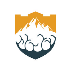 Mountain and Brain combination concept. Peak of brain idea.