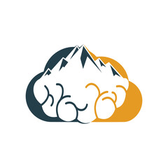 Mountain and Brain combination concept. Peak of brain idea.