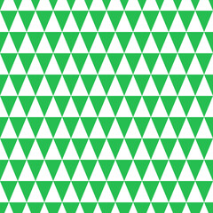 Christmas seamless pattern. New year texture. Abstract, geometric ornament print with green and white triangles. Vector illustration. Holiday festive background.