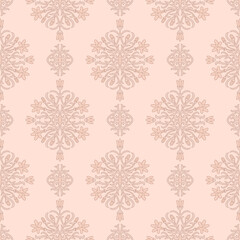 Ornate background. Seamless pattern with floral ornament in pastel colors. Vintage print design.