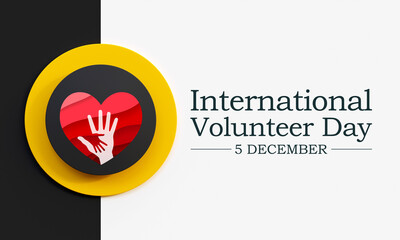 International Volunteer day (IVD) is observed every year on December 5, to promote volunteering and recognize their contributions to the achievement of the Sustainable Development Goals. 3D Rendering