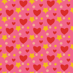 seamless vector pattern with red hearts, for wrapping paper, textile, cards, banner. valentine day, celebration