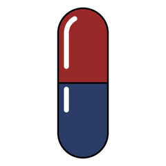 Cartoon Capsule Drug Illustration.