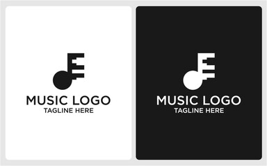 DESIGN LOGO MUSIC NEGATIVE SPACE PIANO ABSTRACT