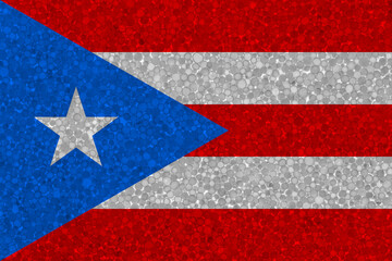 Flag of Puerto Rico on styrofoam texture