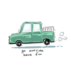 Car, transportation icon character vector illustration.