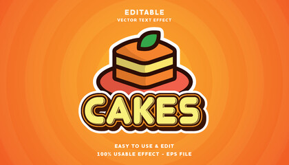 cakes editable logotype with modern and simple style, usable for logo or campaign title - obrazy, fototapety, plakaty