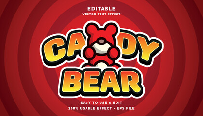 candy bear editable logotype with modern and simple style, usable for logo or campaign title