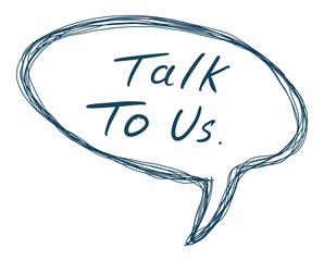 Talk To Us Thin Lines Comment Symbol Isolated