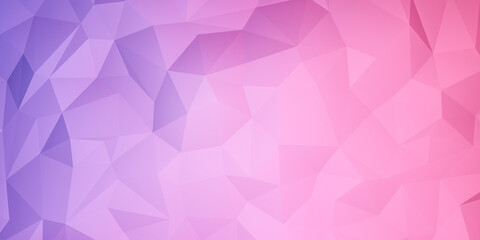 Pink and purple polygons background, polygonal abstract wallpaper with geometric shapes and texture patterns color gradient backdrop with copy space for text