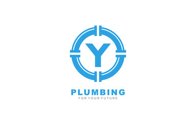 Naklejka na ściany i meble Y logo plumbing for identity. letter template vector illustration for your brand.