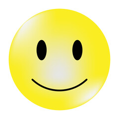 Shiny circle yellow cheerful face smile vector isolated