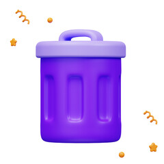 Trash bin can dump recycle 3d rendering for website or app