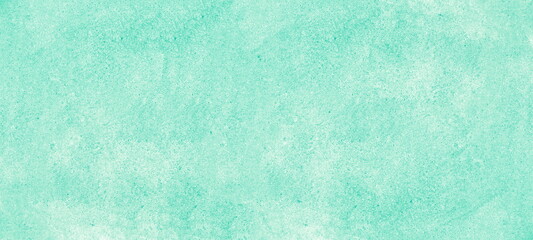 Obraz premium Pastel turquoise color abstract wide textured background. Light aquamarine rough widescreen texture