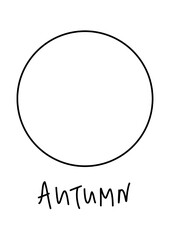 A minimalist photo frame design of A4 format with an empty circle and text. For albums, scrapbooks, art books, home interior