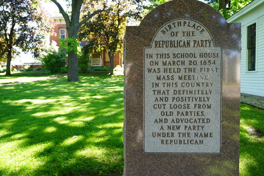 Abandoned National Historical Site Of The Birthplace Of The Republican Party In Ripon, Wisconsin During The Summertime.