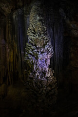 A stalagmite in the Paradise Cave at the Phong Nha Ke Bang National Park in Vietnam.