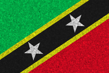 Flag of Saint Kitts and Nevis on styrofoam texture