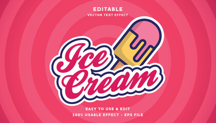 ice cream editable logotype with modern and simple style, usable for logo or campaign title