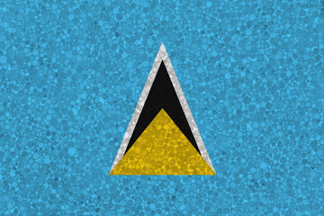 Flag of Saint Lucia on styrofoam texture