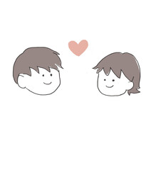 幸せそうなカップルのイラスト